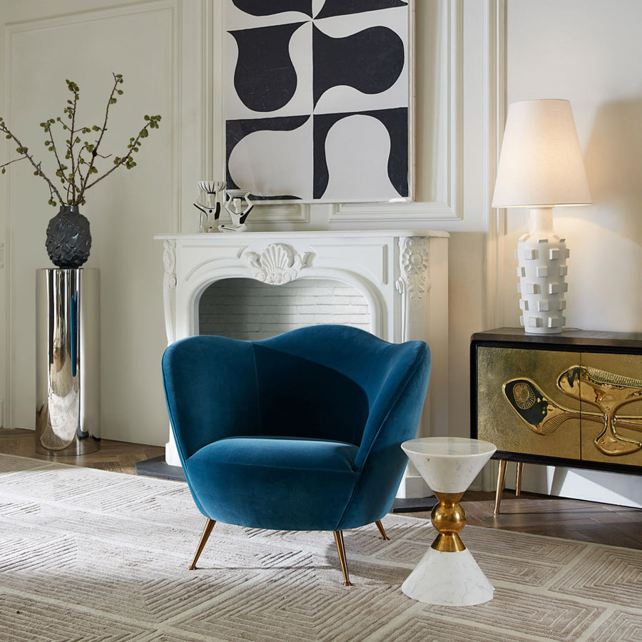Wave Top Velvet Lounge Chair | Jonathan Adler Ripple | Oroa.com