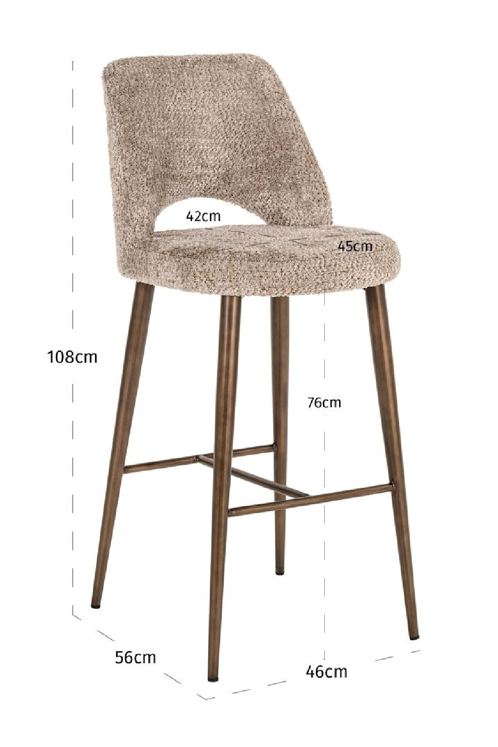 Cut-Out Back Bar Stool | Richmond Interiors Delphine