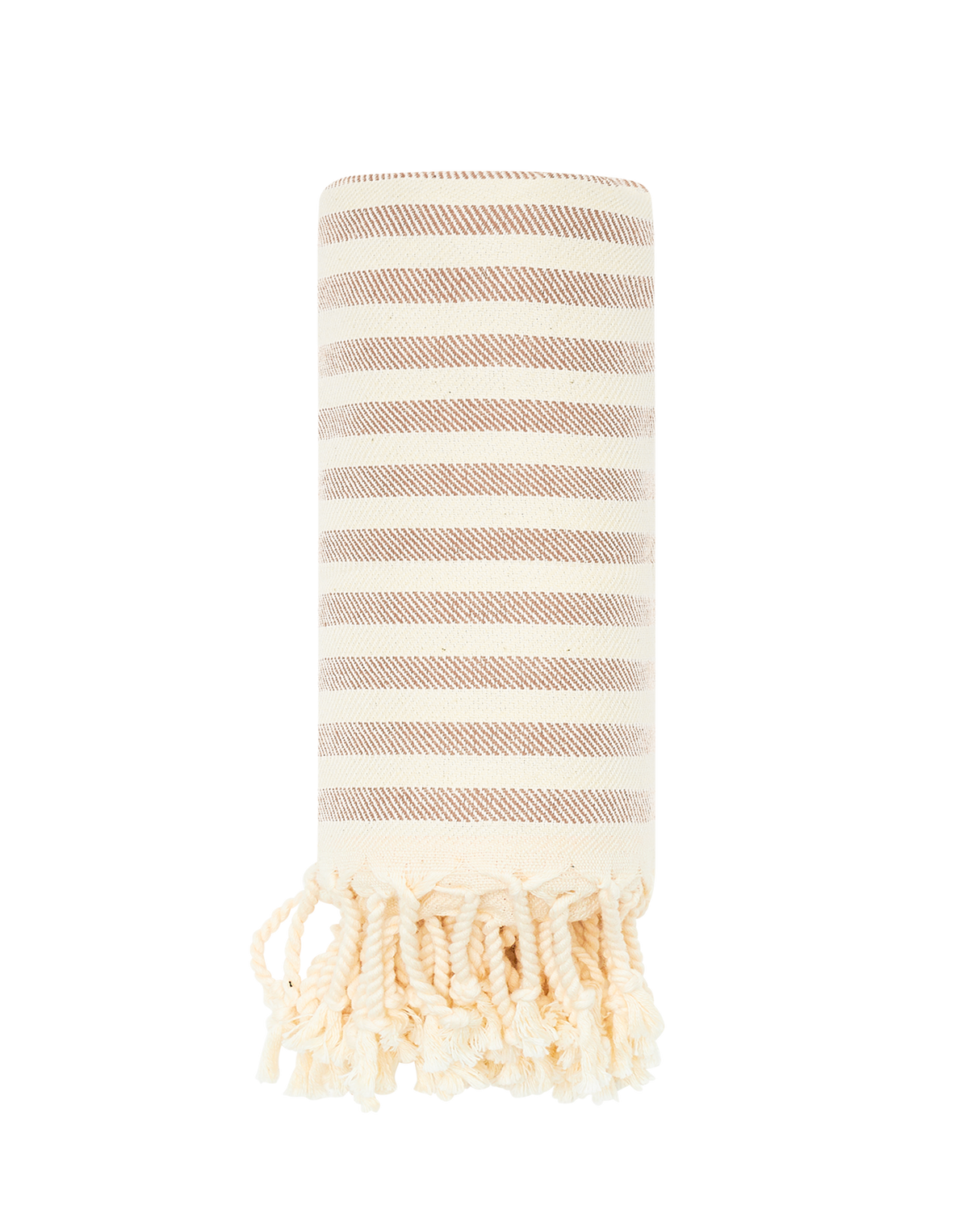 Seychelles Beige Striped Sand Free Beach Towel - OROA