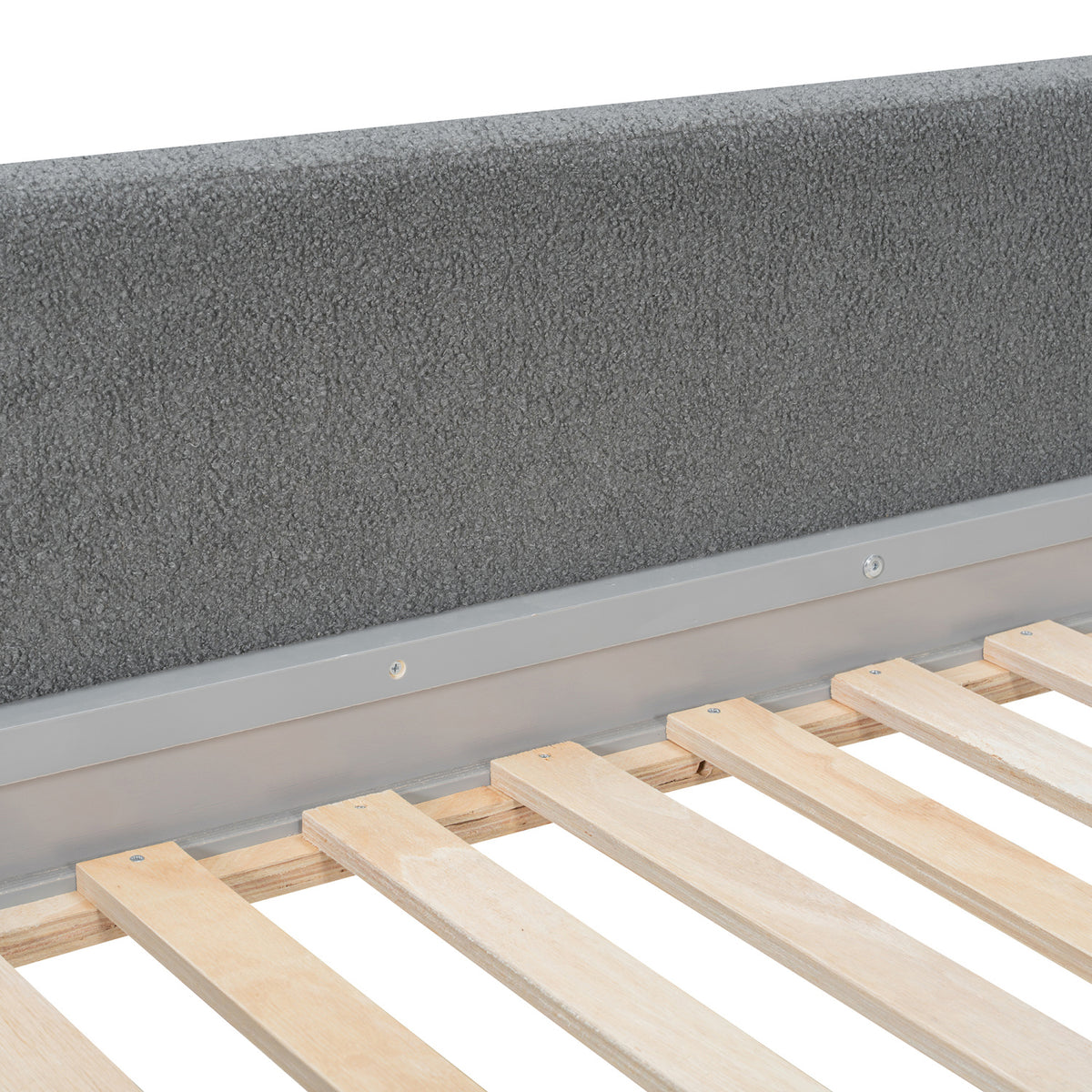 Gray Twin Over Twin Upholstered Sherpa Bunk Bed | OROA Kids