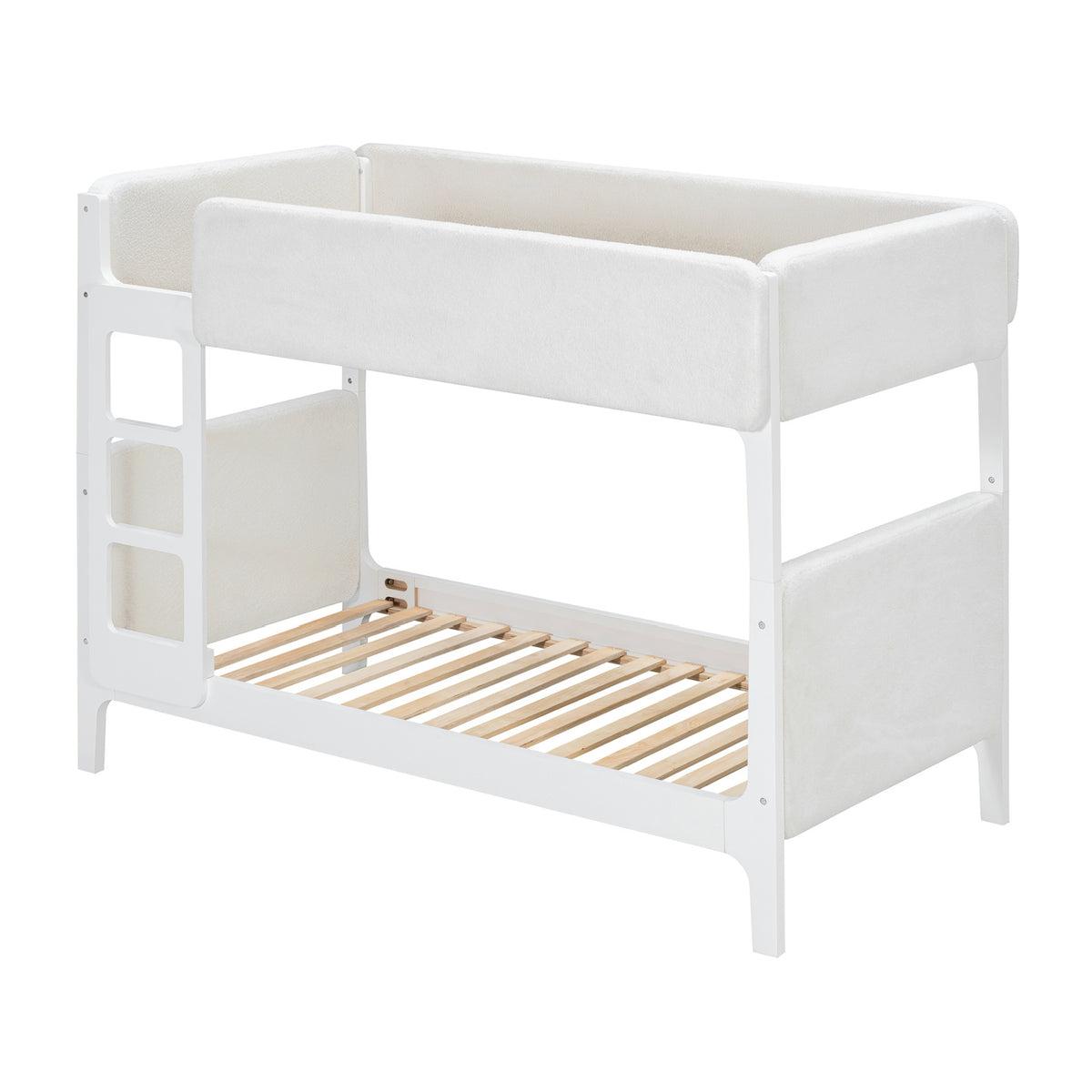 White Upholstered Twin Bunk Bed | OROA Kids
