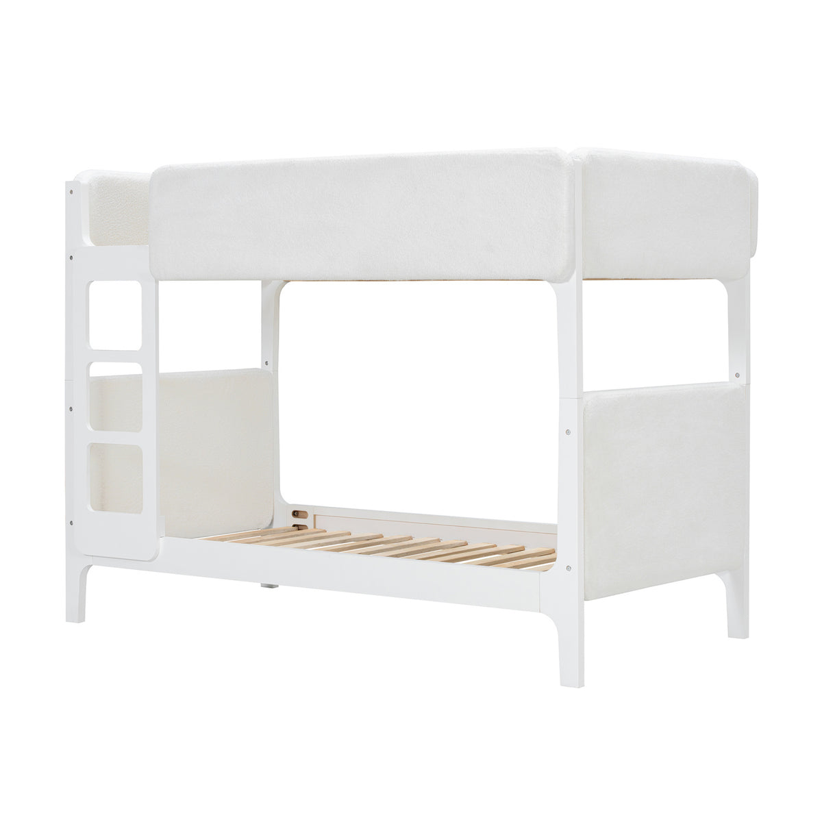 White Upholstered Twin Bunk Bed | OROA Kids
