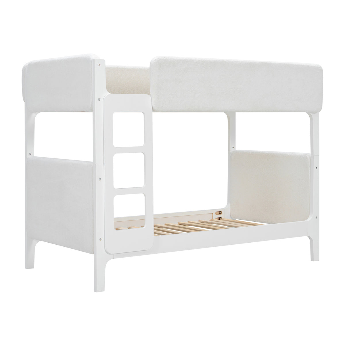 White Upholstered Twin Bunk Bed | OROA Kids
