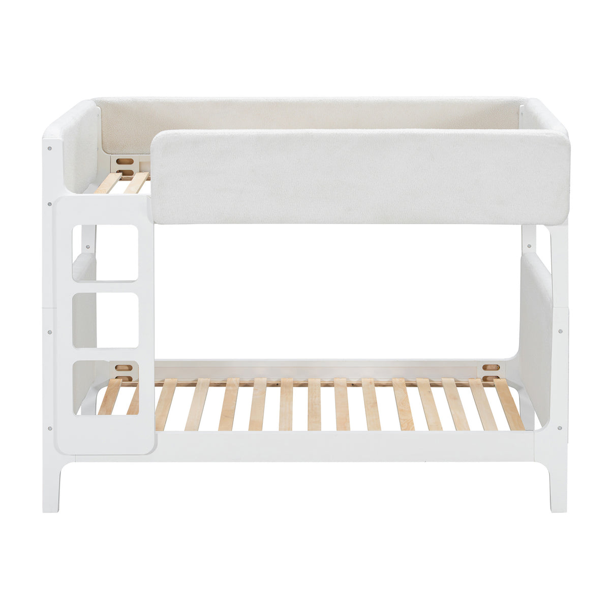 White Upholstered Twin Bunk Bed | OROA Kids