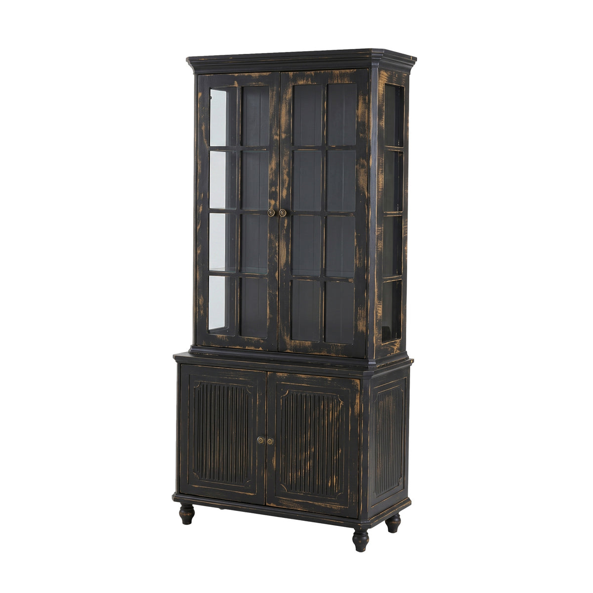 Modern European furniture - 3-Sided Glass Hutch Cabinet - www.oroa.com
