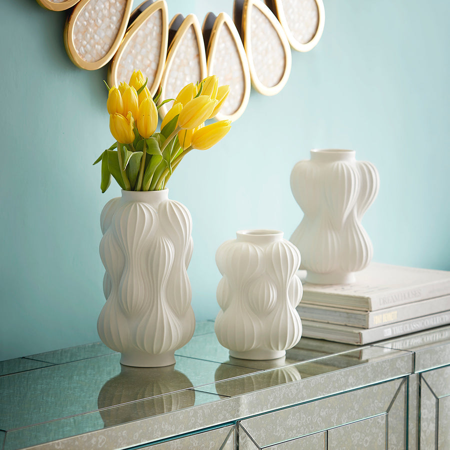 Carved Porcelain Vase L | Jonathan Adler Balloon | Oroa.com