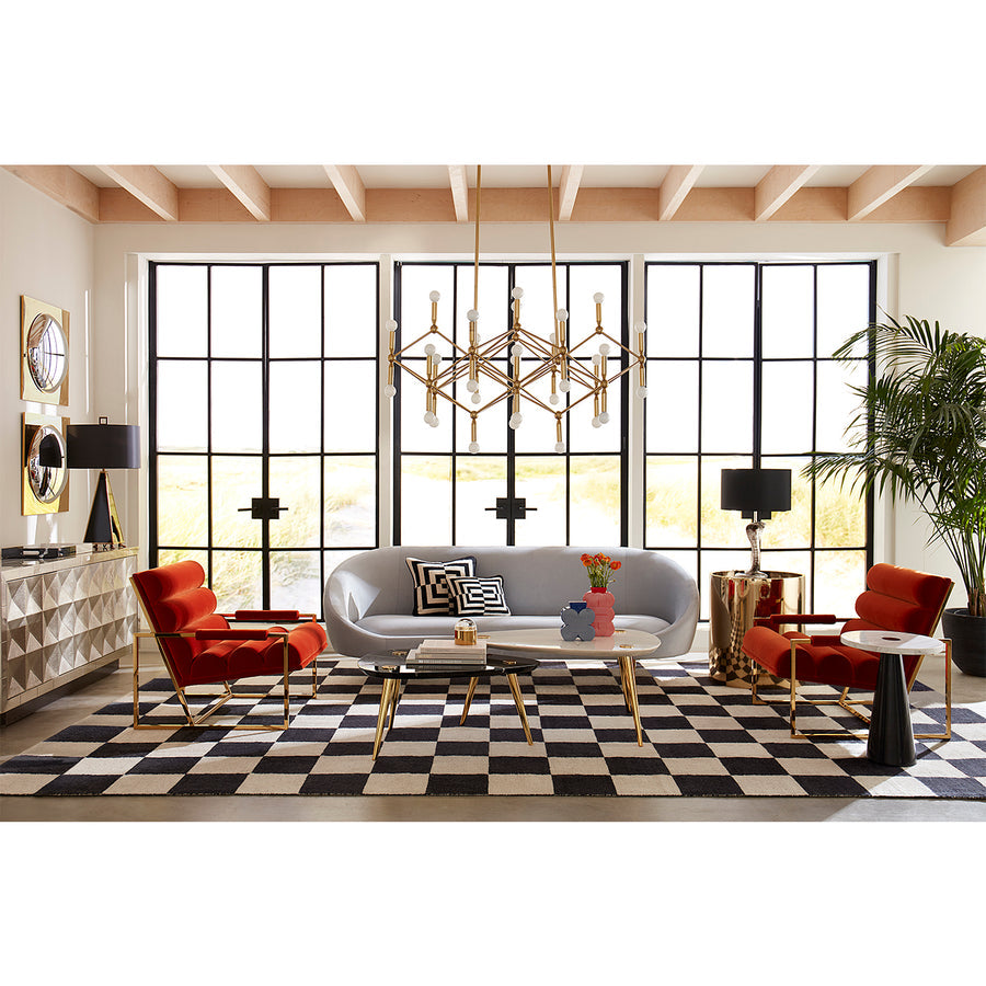 Channeled Velvet Lounge Chair – Goldfinger – rear view
