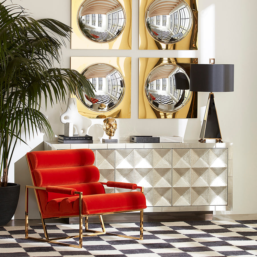 Nickel-Plated Faceted Sideboard | Jonathan Adler Talitha | Oroa.com
