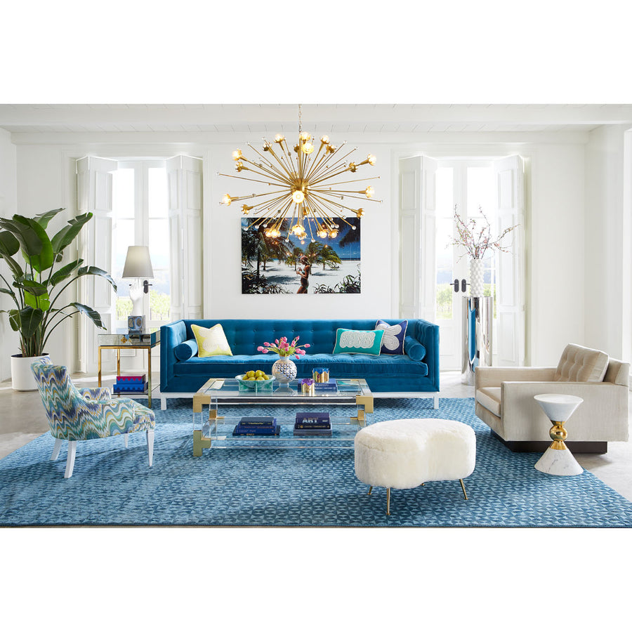 Brass Legs Upholstered Ottoman | Jonathan Adler Kidney | Oroa.com