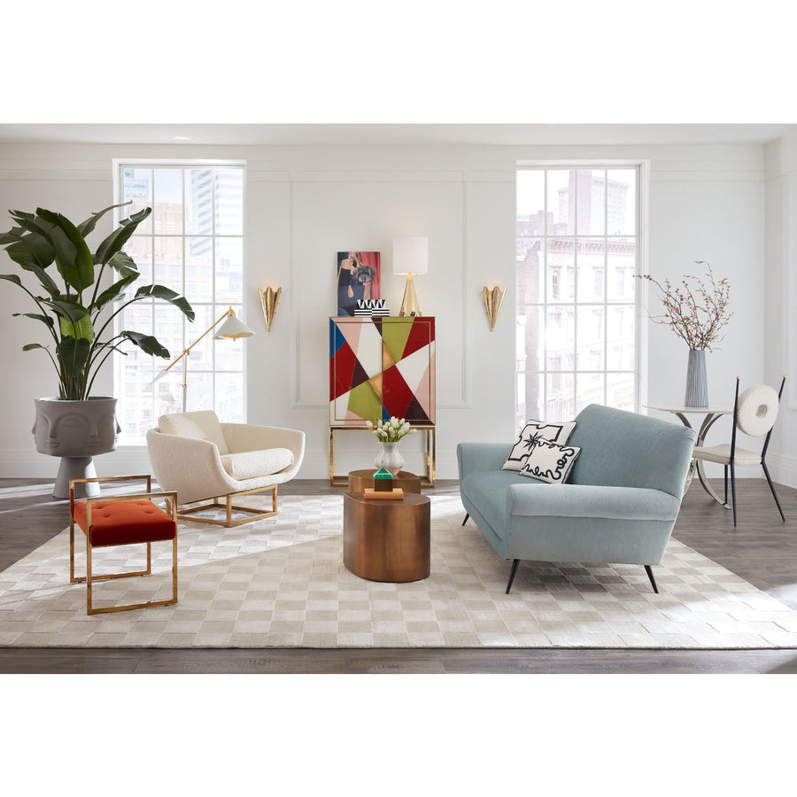Brass Base Velvet Lounge Chair | Jonathan Adler Beaumont | Oroa.com