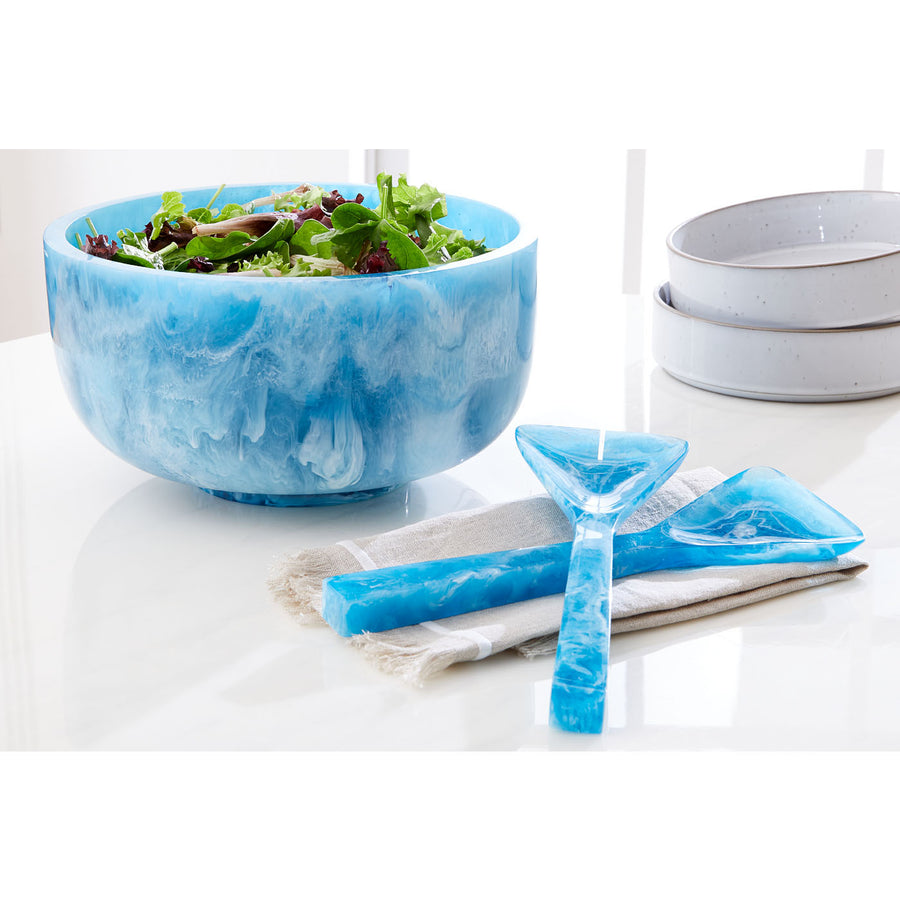 Marbleized Turquoise Salad Bowl | Jonathan Adler Mustique | Oroa.com