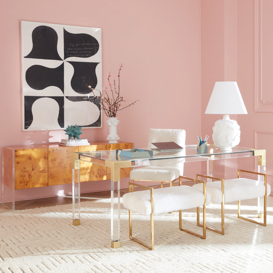 Ivory Bouclé Bench | Jonathan Adler Beaumont | Oroa.com