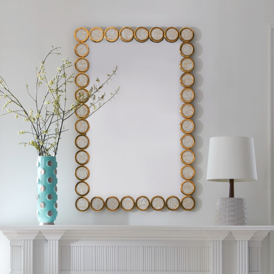 Polished Brass Circles Mirror – Rings – rear view
