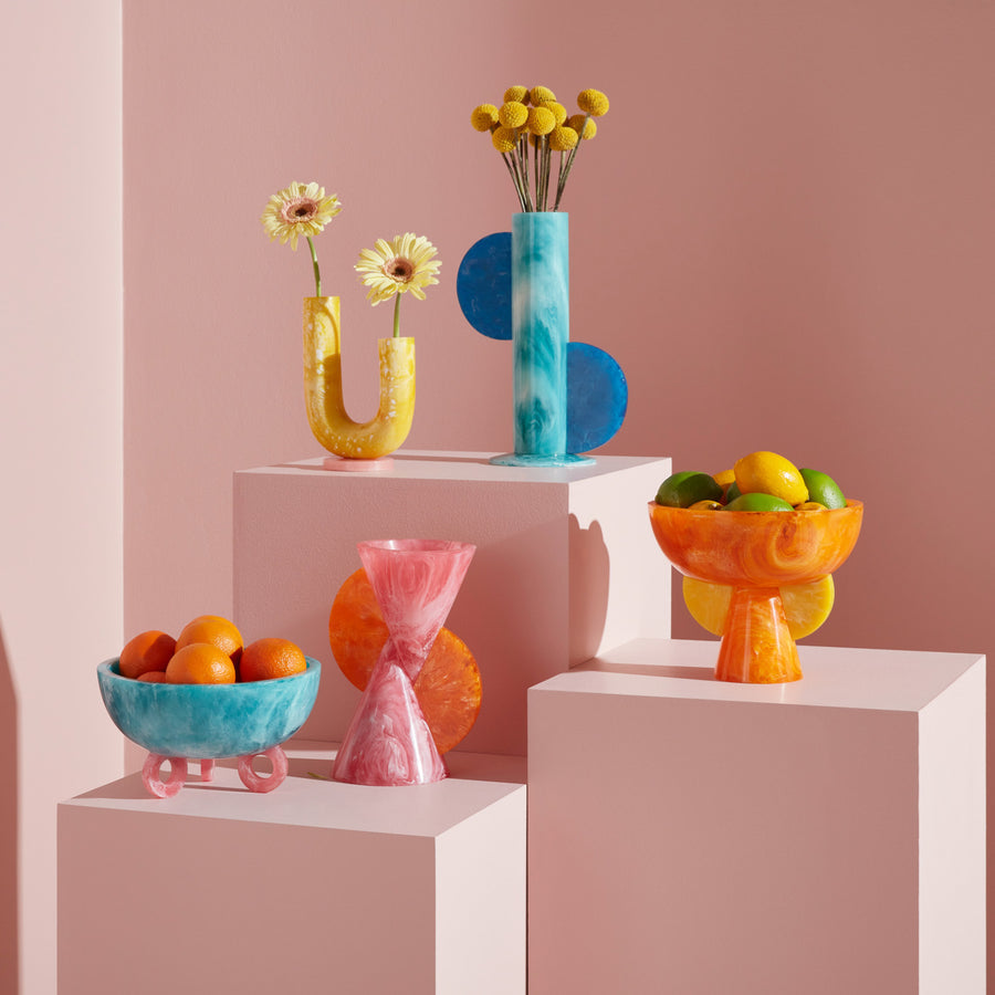 Marbleized Cylinder Vase | Jonathan Adler Mustique | Oroa.com