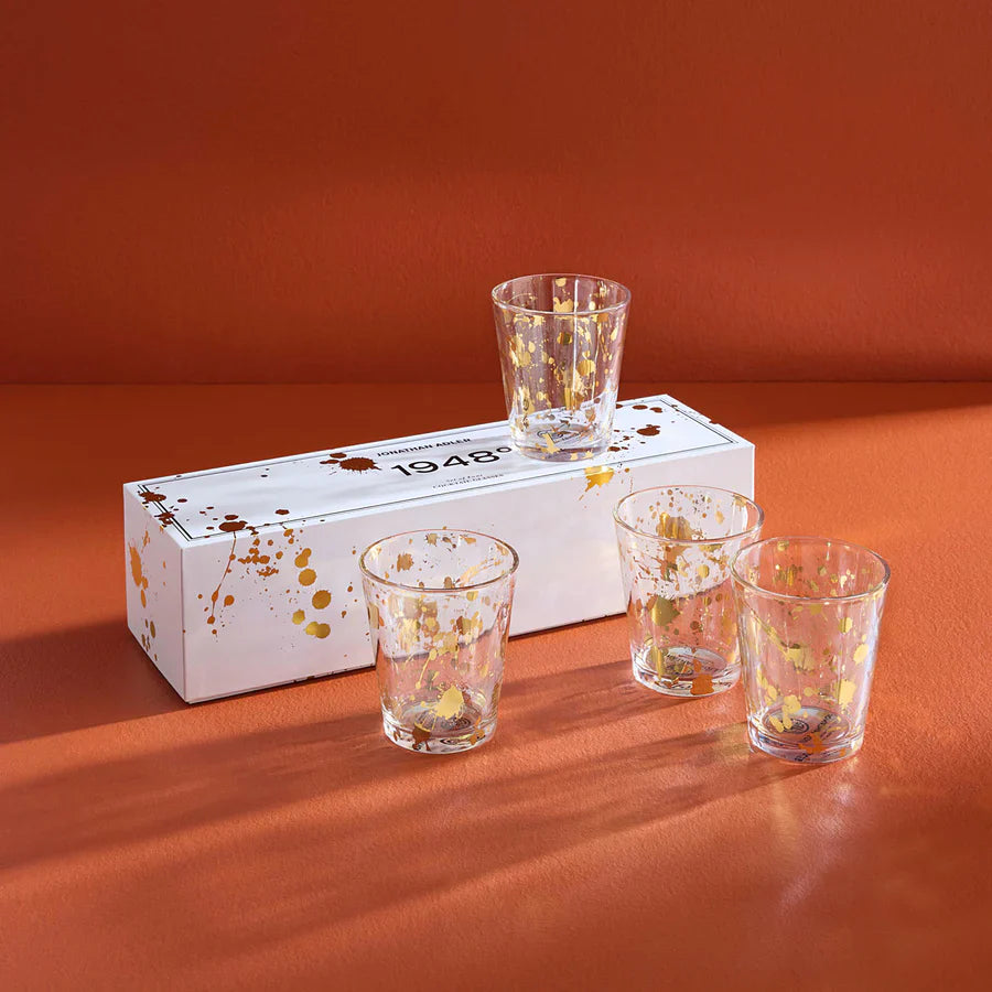 Gold Flecked Glassware Set (4) | Jonathan Adler 1948 Rocks | Oroa.com
