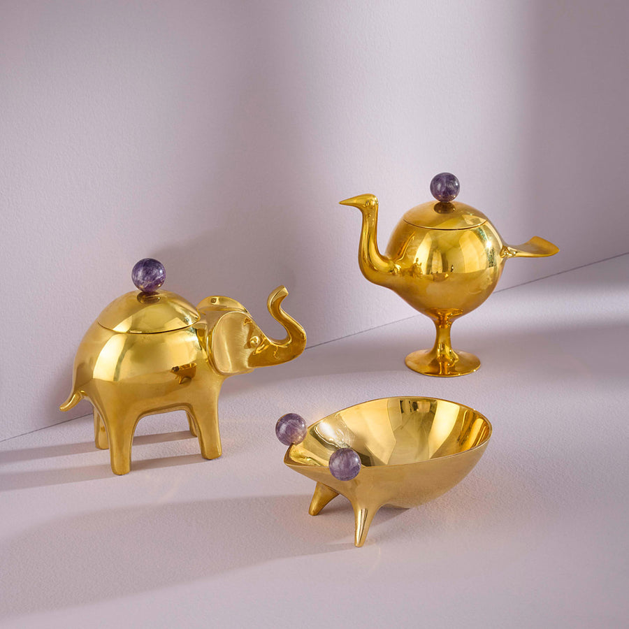 Amethyst Sphere Gold Box | Oroa.com