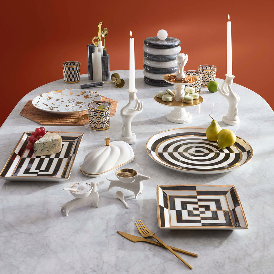 Porcelain Rectangular Serving Tray | Jonathan Adler Op Art | Oroa.com