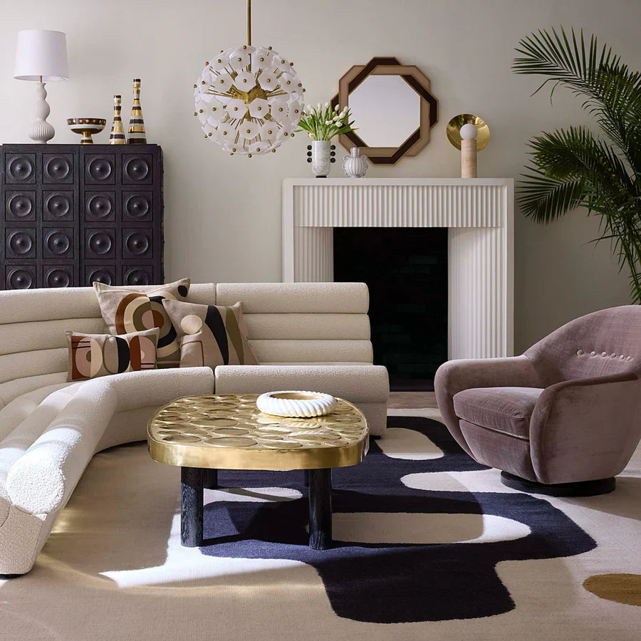 Cylindrical Travertine Table Lamp | Jonathan Adler Halo | Oroa.com