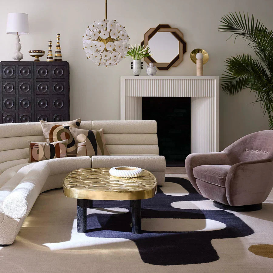 Cylindrical Travertine Table Lamp | Jonathan Adler Halo | Oroa.com