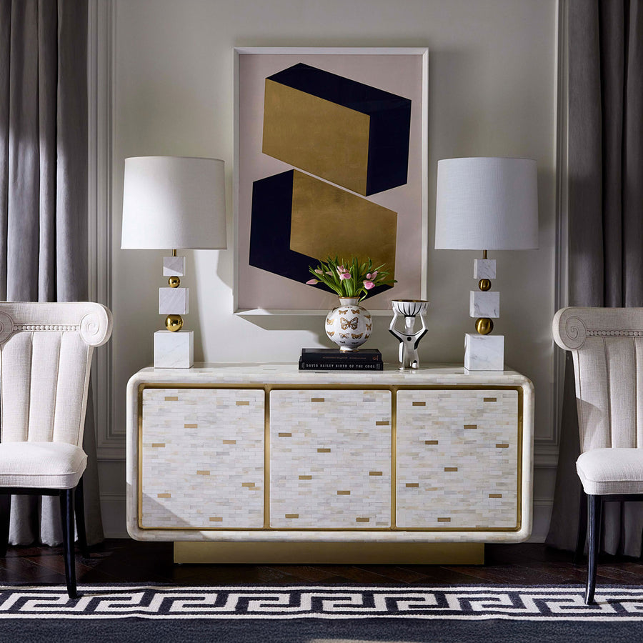 Bone Marquetry 3-Door Sideboard | Jonathan Adler Casablanca | Oroa.com