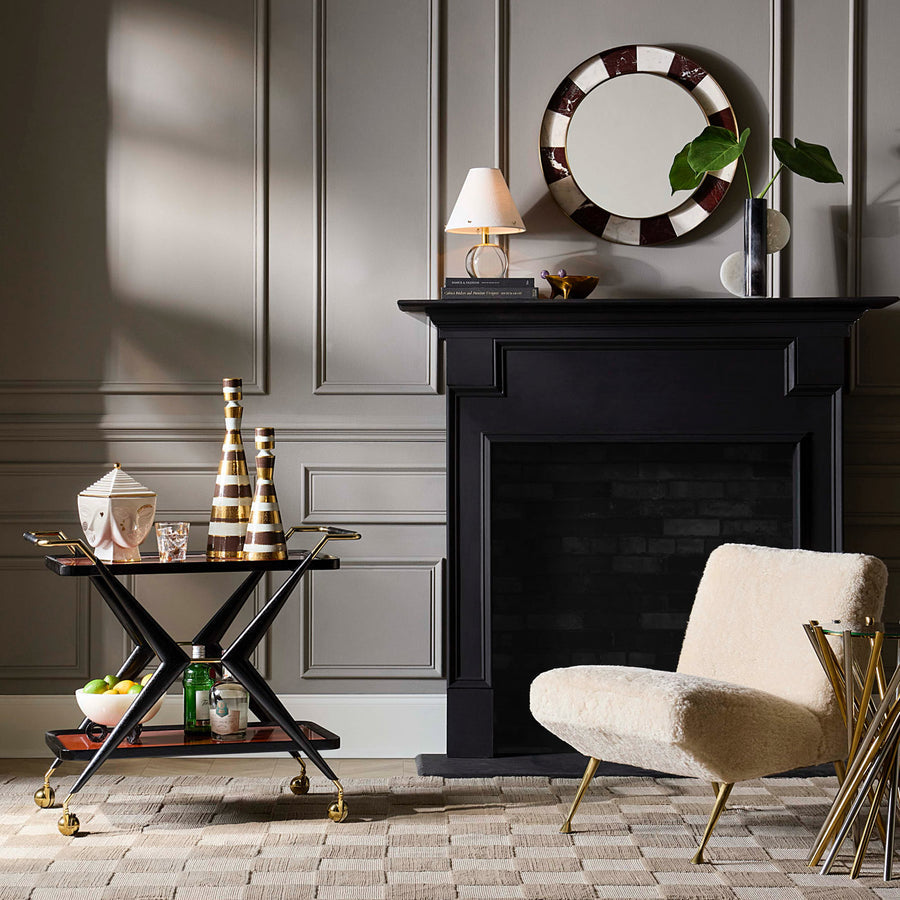 White Shearling Slipper chair | Jonathan Adler Gainsbourg | Oroa.com
