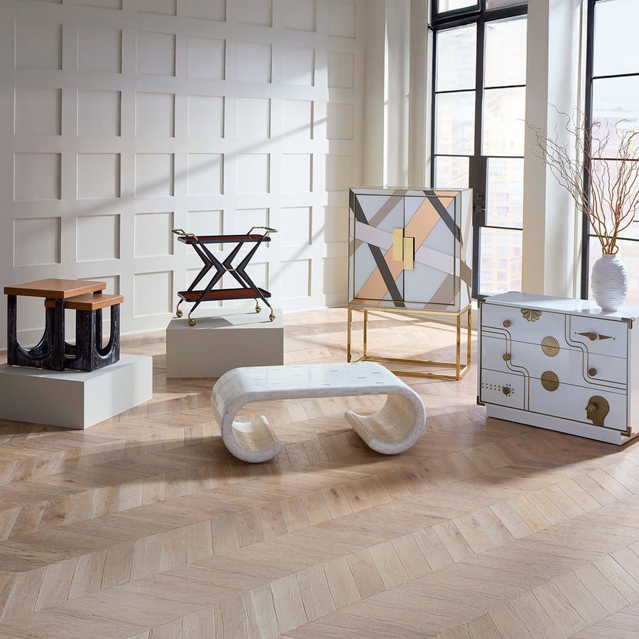 Gold Etched 3-Drawer Chest | Jonathan Adler Gala | Oroa.com