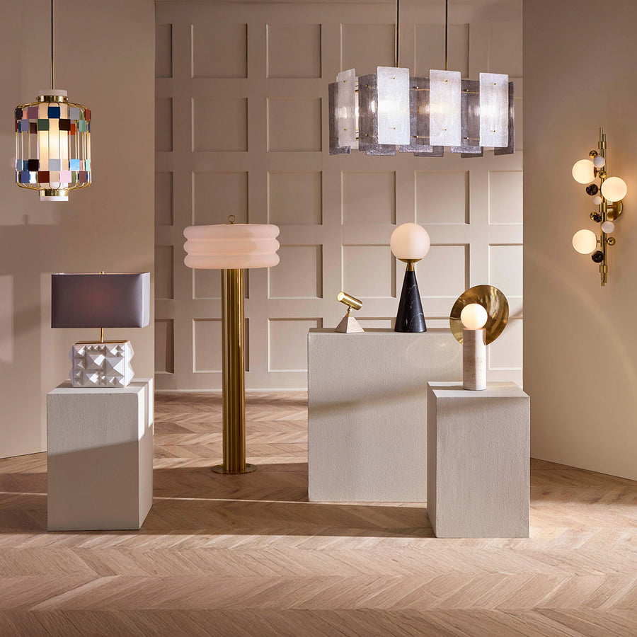 Travertine Pyramid Spotlight | Jonathan Adler Topanga | Oroa.com