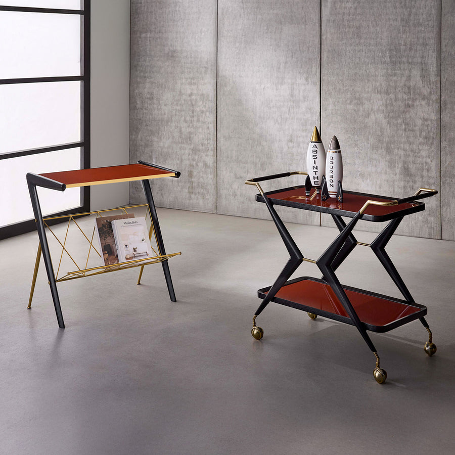 Painted Glass Bar Cart | Jonathan Adler Trocadero | Oroa.com