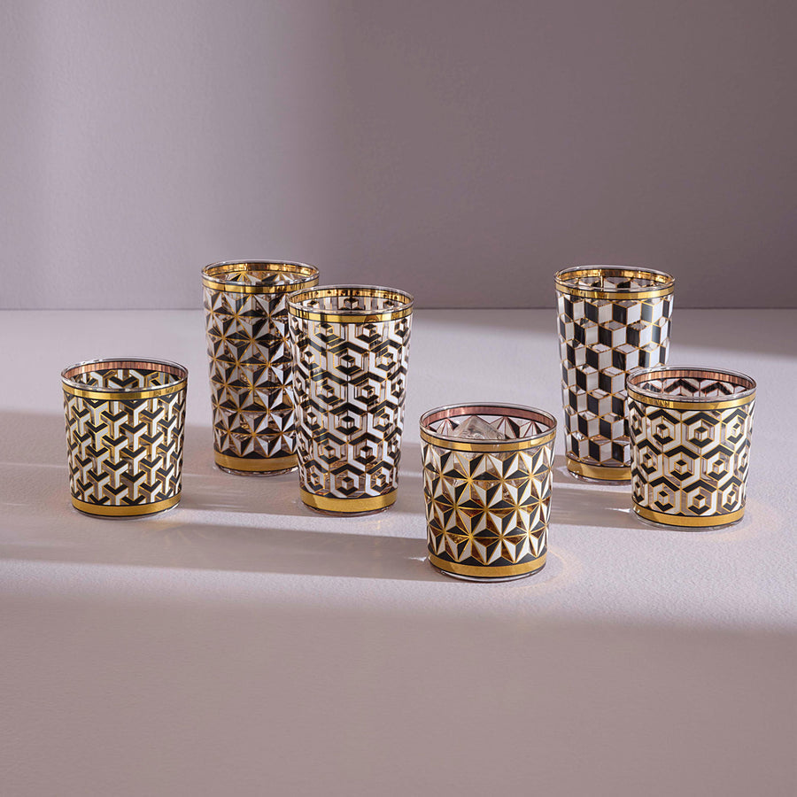 Gold Detail Highball Glasswares (4) | Jonathan Adler Versailles | Oroa.com