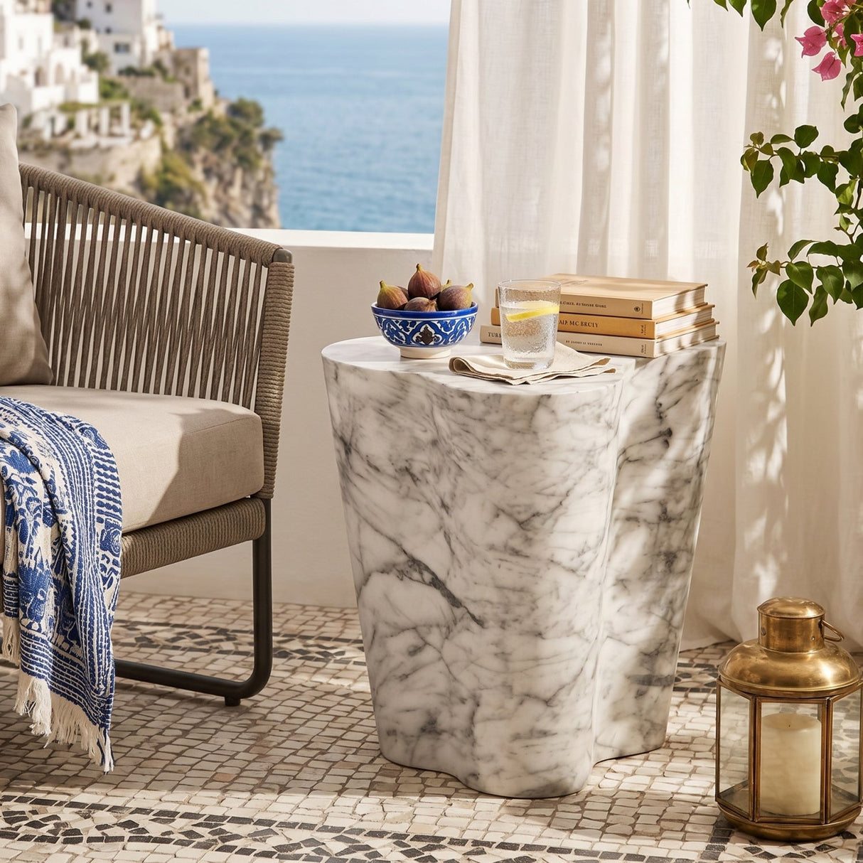 Marble-Look Indoor/Outdoor Side Table L by Splendido Ava, alternate view 2