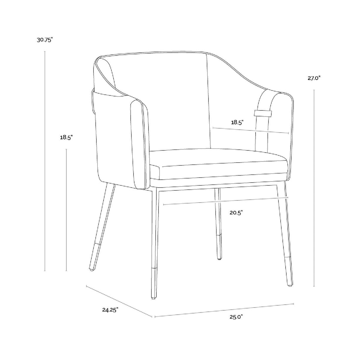 Leather-Inspired Dining Chair by Splendido Carter, alternate view 18