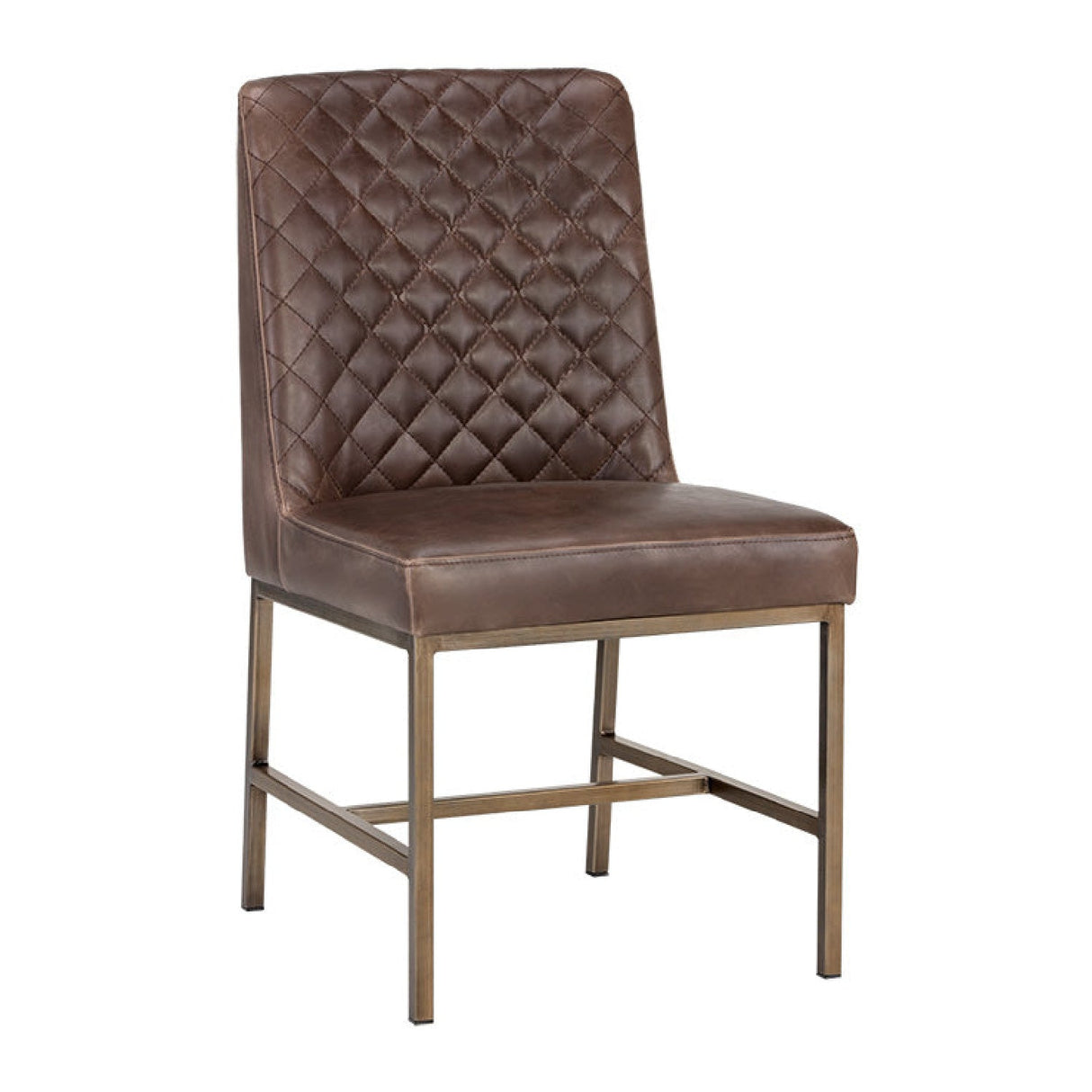 Diamond-Stitched Leather-Inspired Dining Chairs (2) by Splendido Leighland