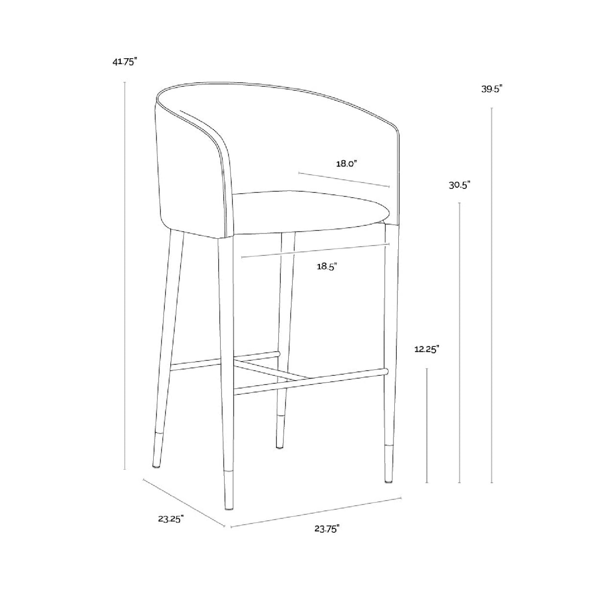 Gray Fabric & Leather Bar Stool | Oroa.com