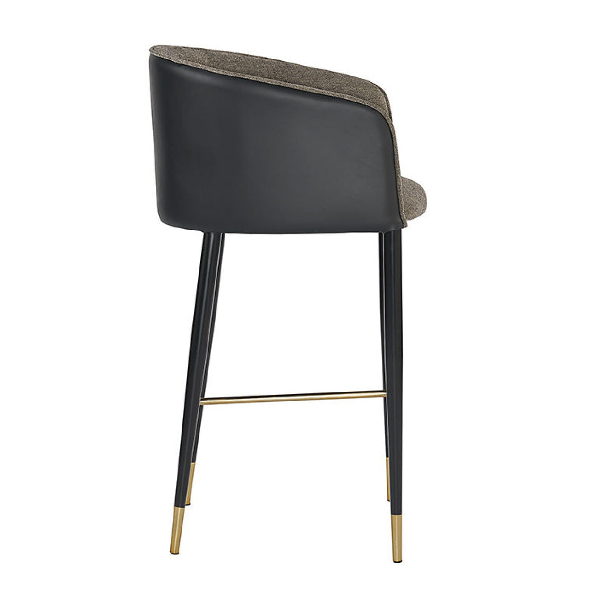 Gray Fabric & Leather Bar Stool by Splendido Asher Barstool, alternate view 3