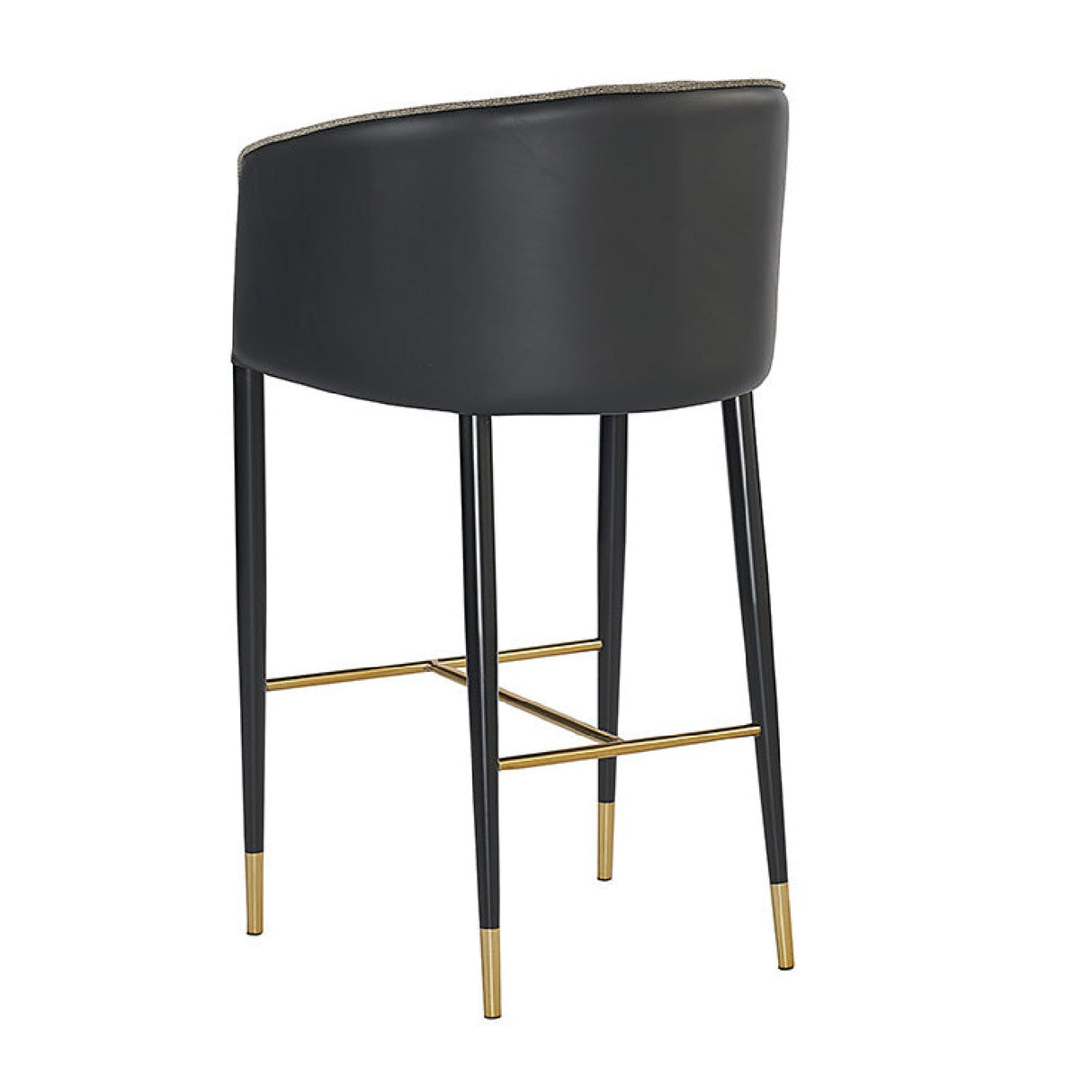 Gray Fabric & Leather Bar Stool by Splendido Asher Barstool, alternate view 4