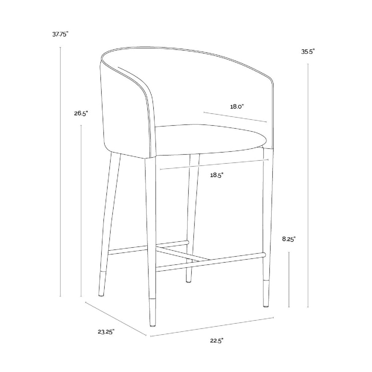 Taupe Leather Counter Stool by Splendido Asher, alternate view 8
