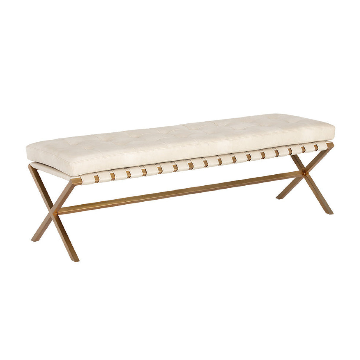 Button Tufted Leather Bench by Splendido Kenji