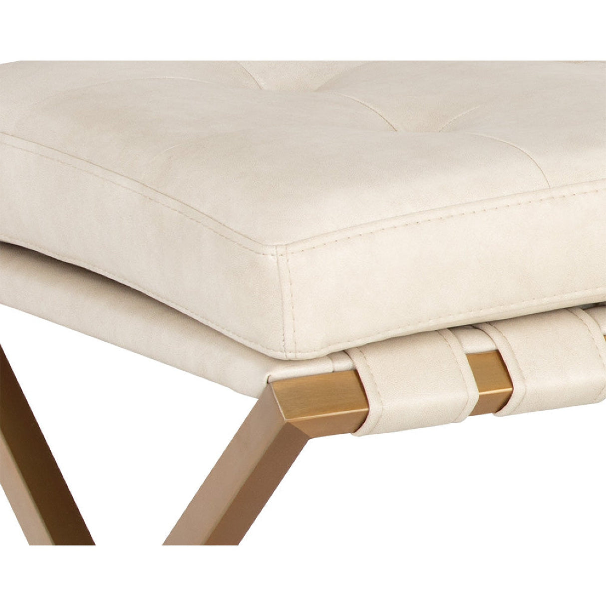 Button Tufted Leather Bench by Splendido Kenji, alternate view 6
