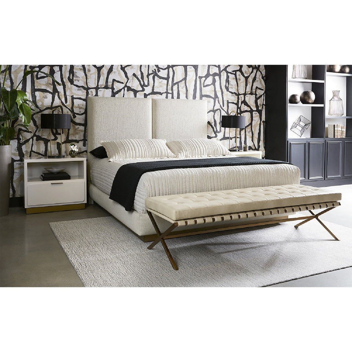 Button Tufted Leather Bench by Splendido Kenji, alternate view 8