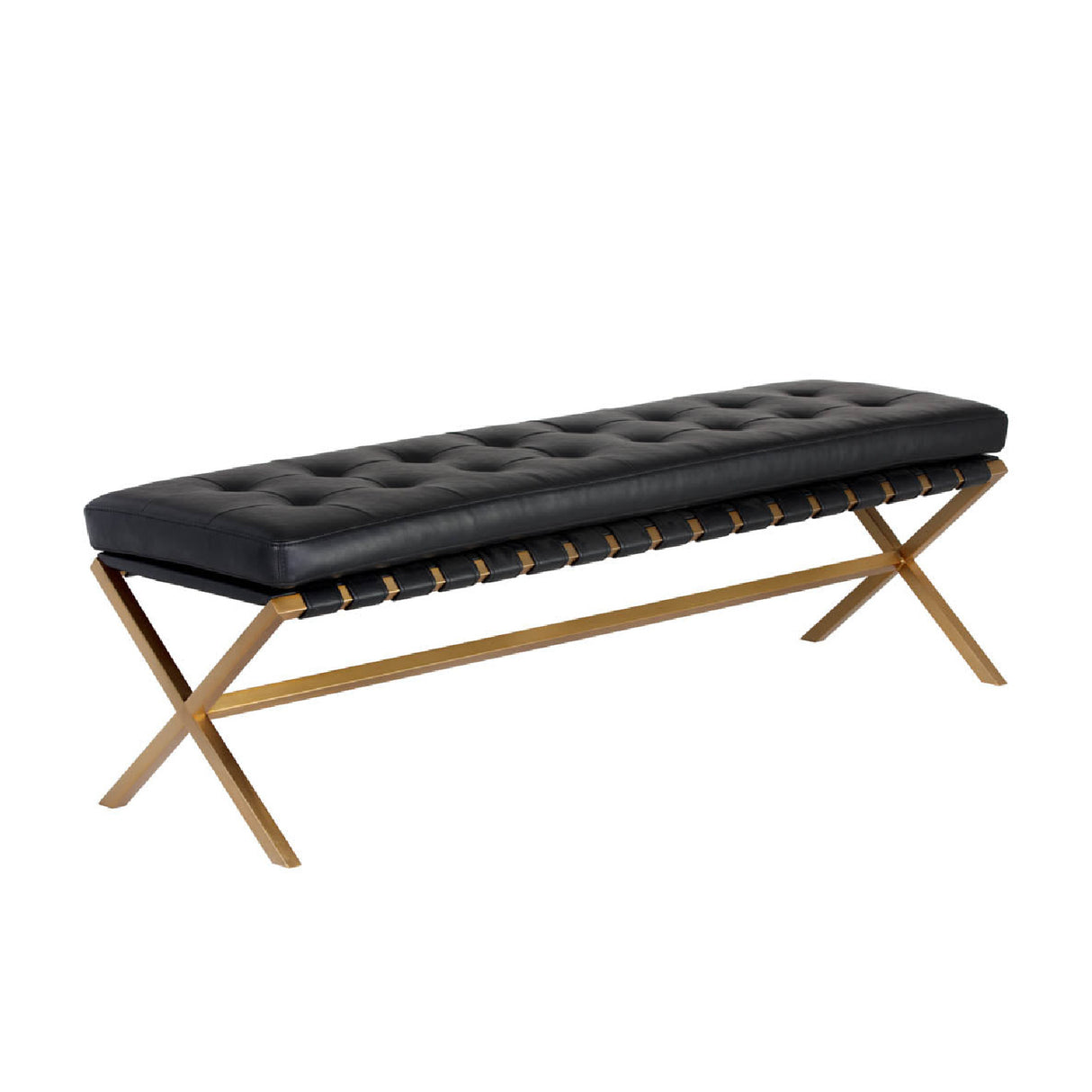 Button Tufted Leather Bench by Splendido Kenji, alternate view 9
