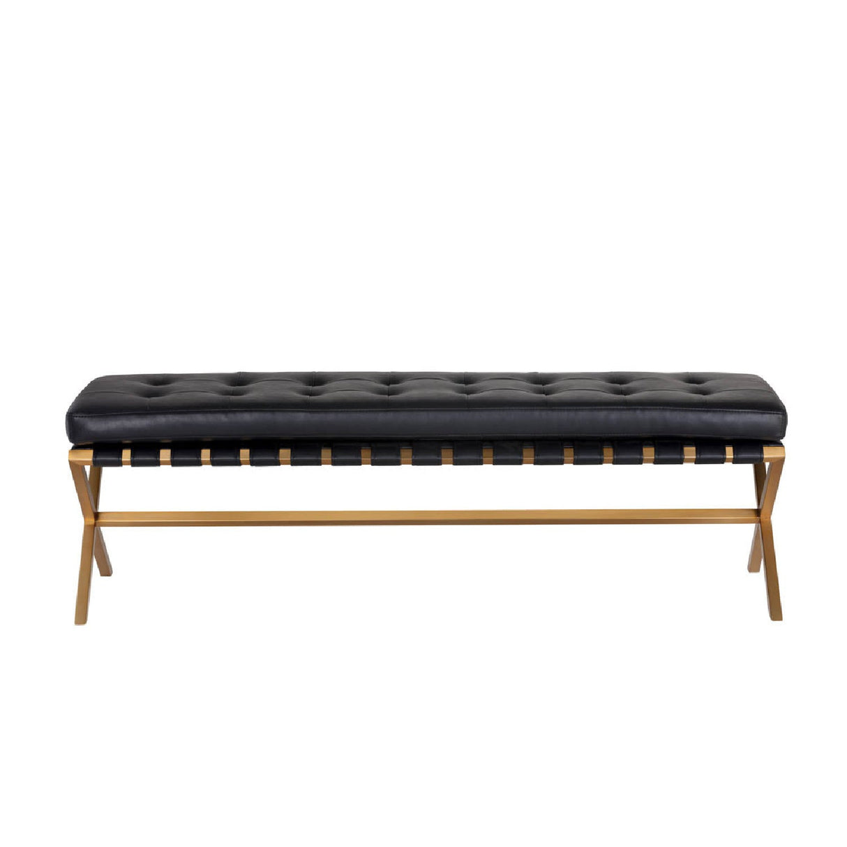 Modern European furniture - Button Tufted Leather Bench - www.oroa.com