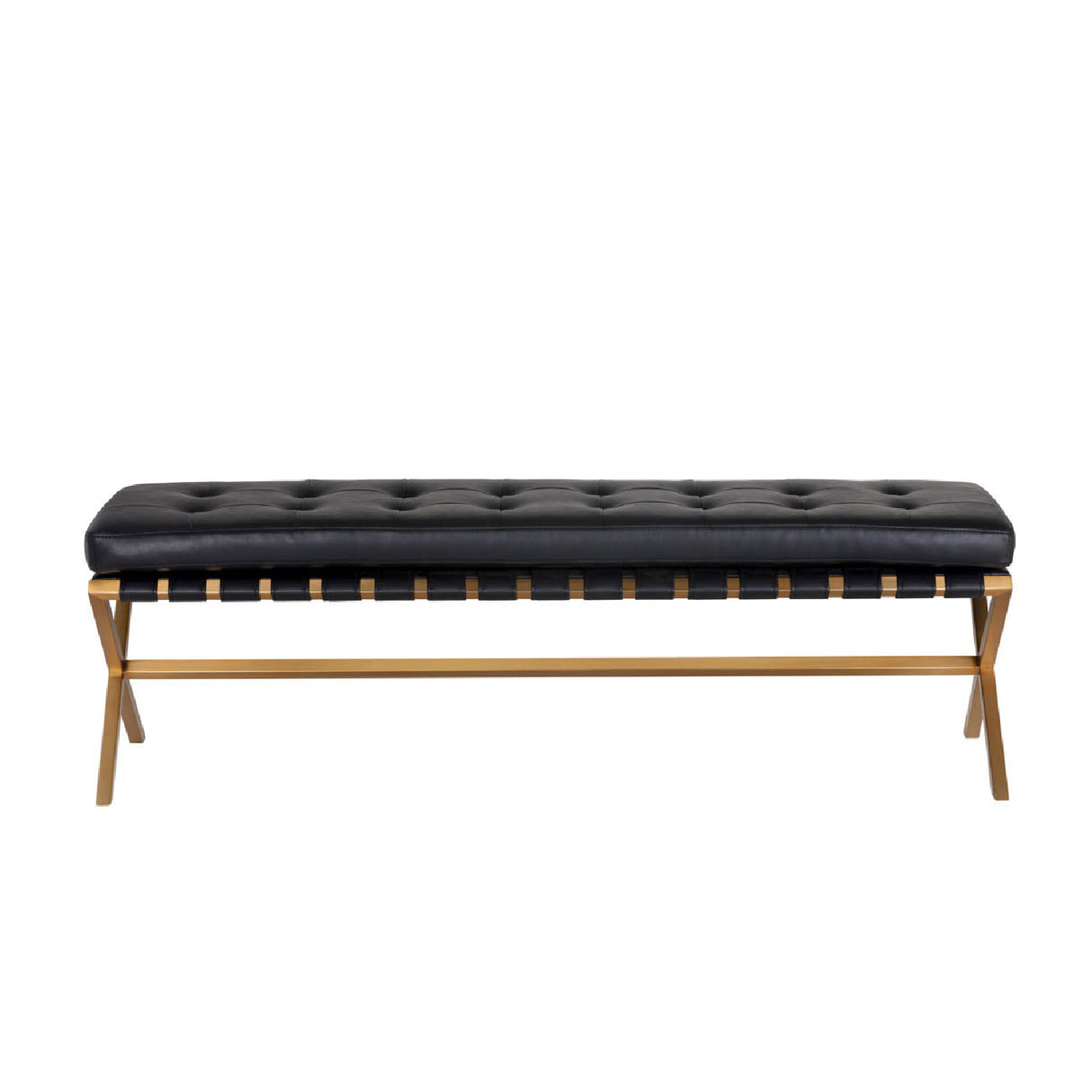 Button Tufted Leather Bench by Splendido Kenji, alternate view 11