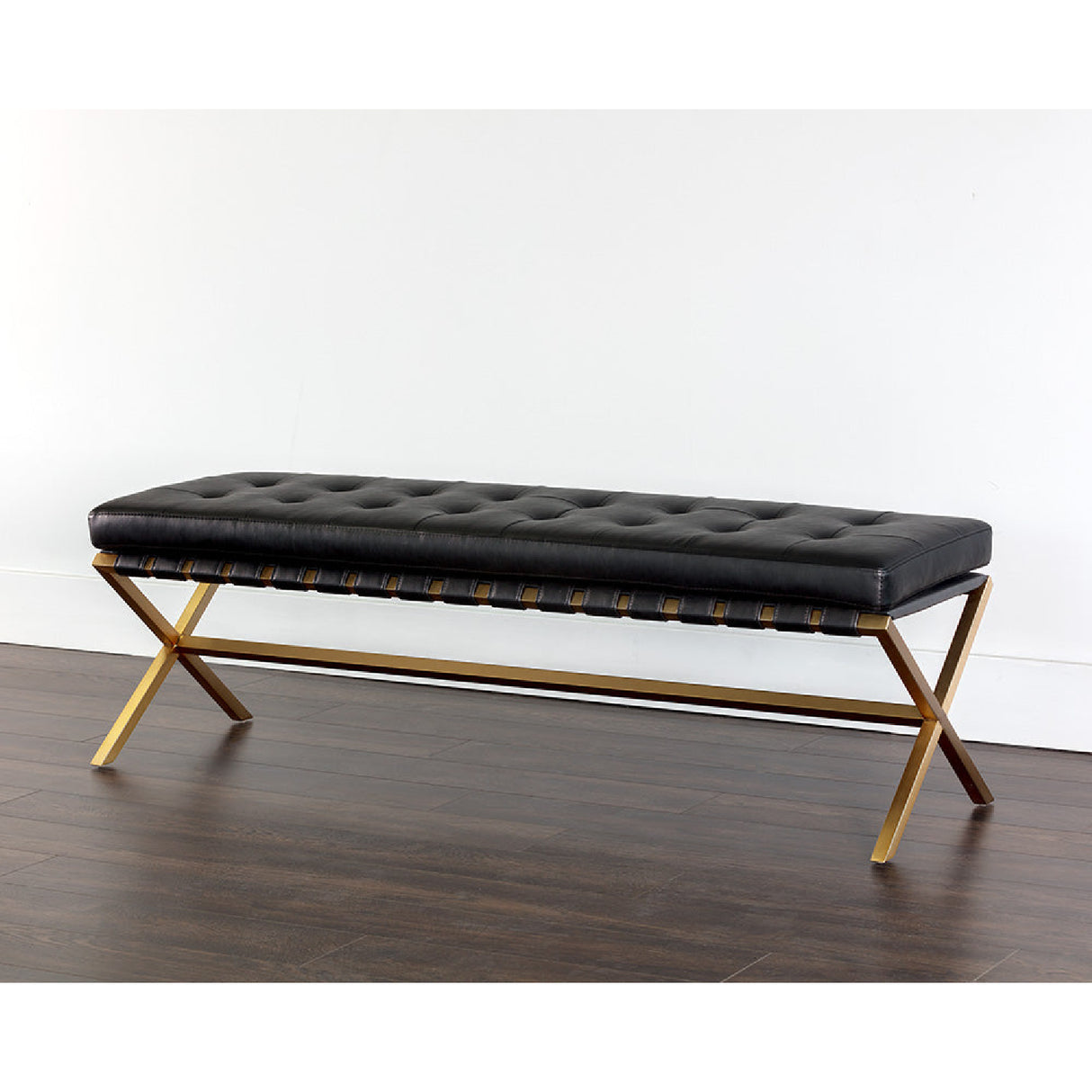 Button Tufted Leather Bench by Splendido Kenji, alternate view 16