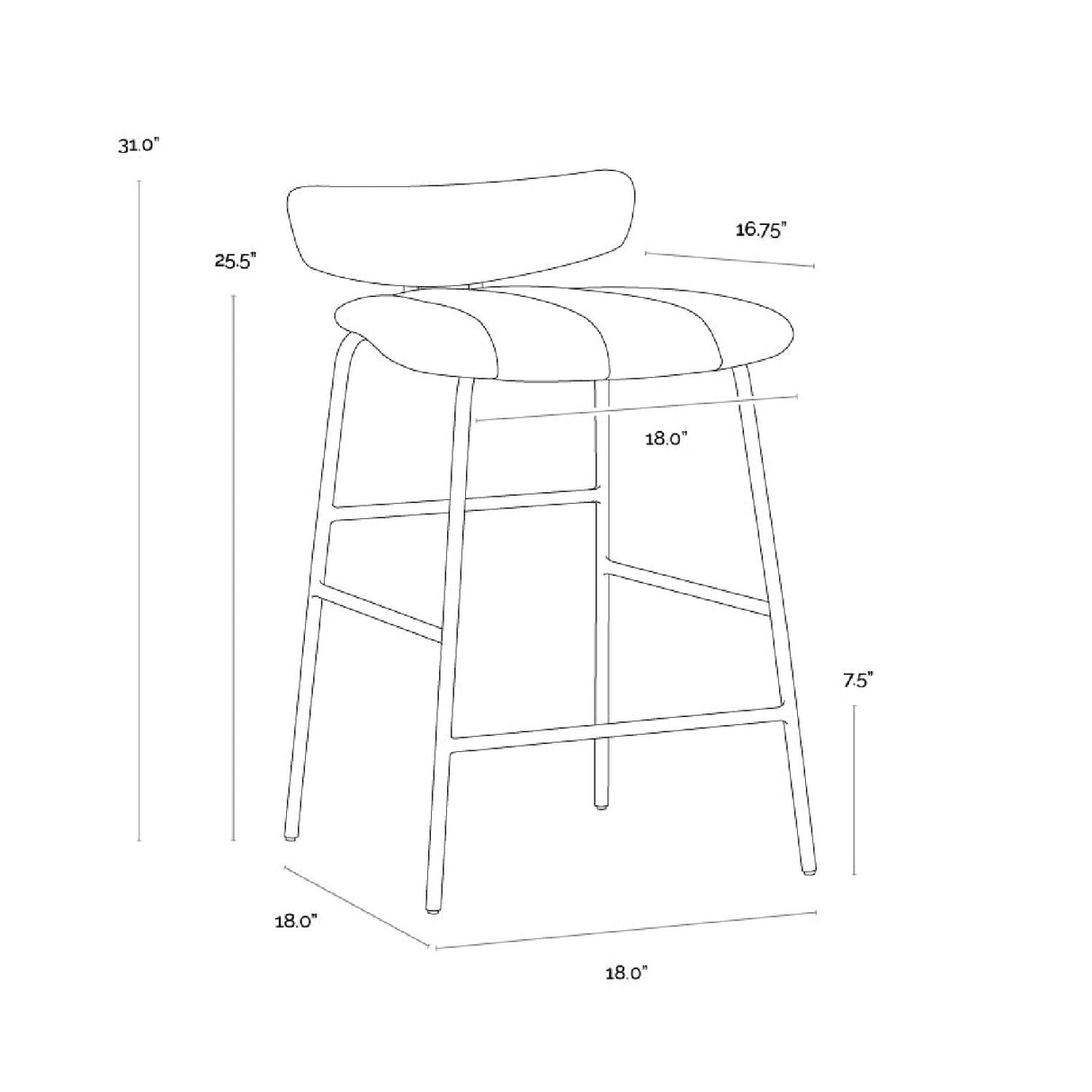 Leather Inspired Counter Stool by Splendido Lorelei, alternate view 9