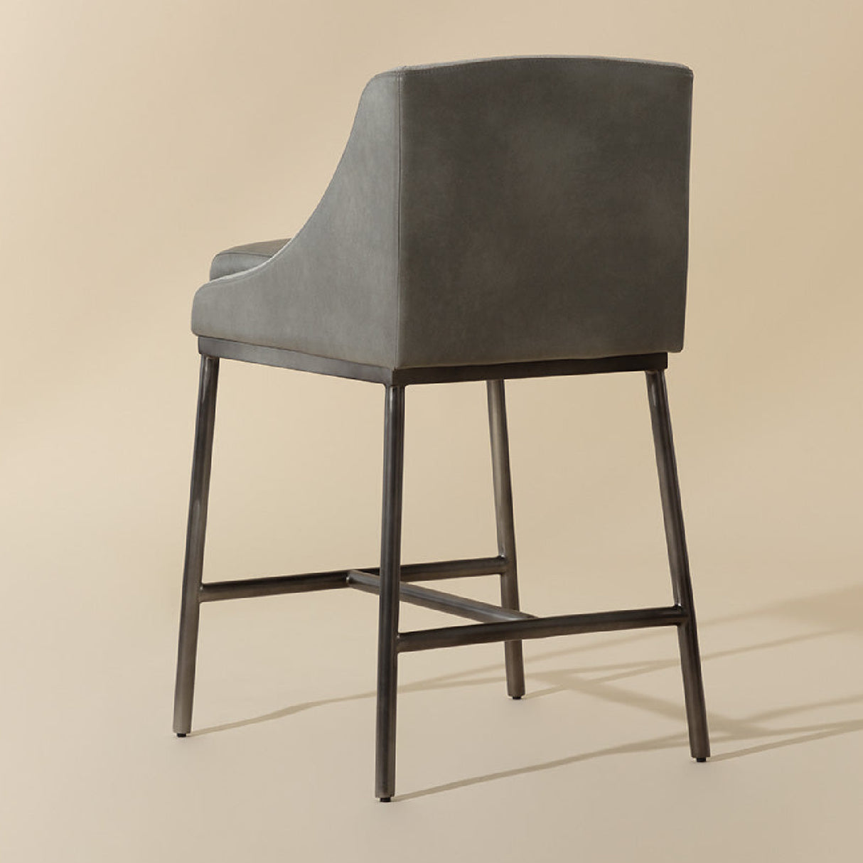 Gray Leather Seat Counter Stool by Splendido Dalary, alternate view 6
