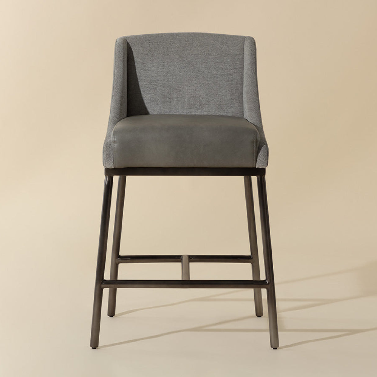 Gray Leather Seat Counter Stool by Splendido Dalary, alternate view 3