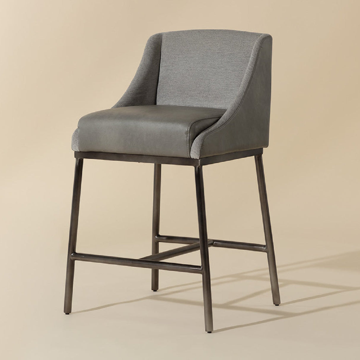 Gray Leather Seat Counter Stool by Splendido Dalary, alternate view 4