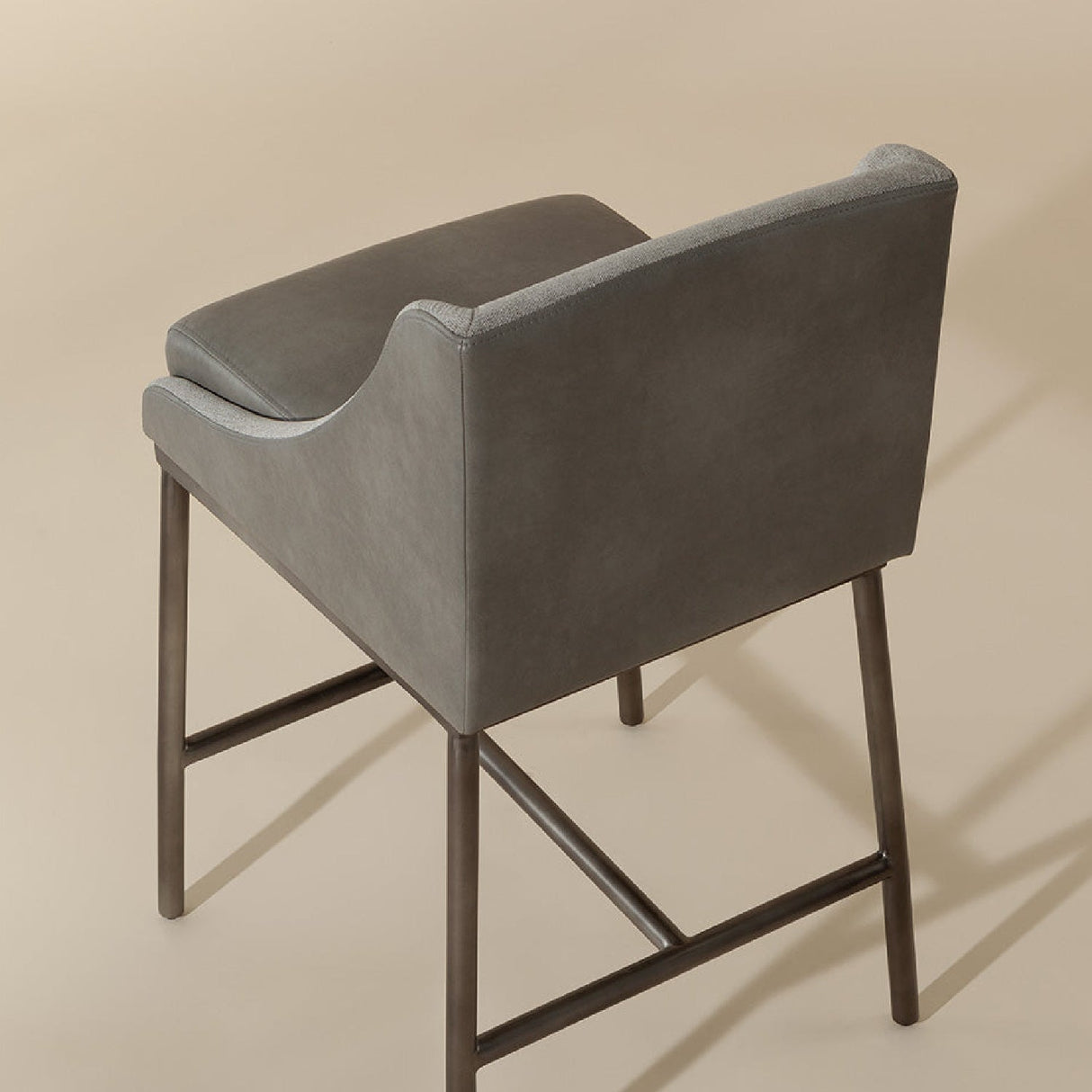 Gray Leather Seat Counter Stool by Splendido Dalary, alternate view 7