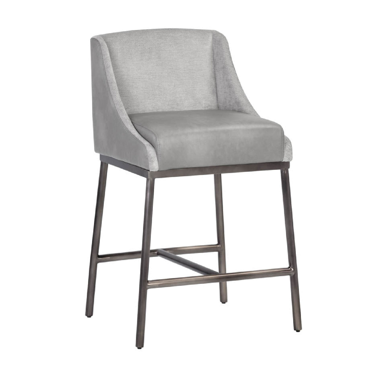 Gray Leather Seat Counter Stool | Oroa.com