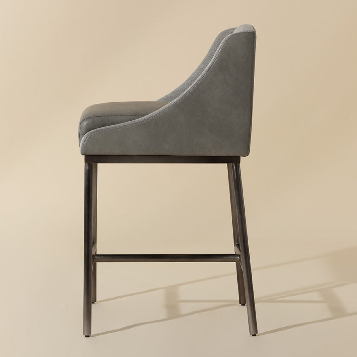 Gray Leather Seat Counter Stool by Splendido Dalary, alternate view 5